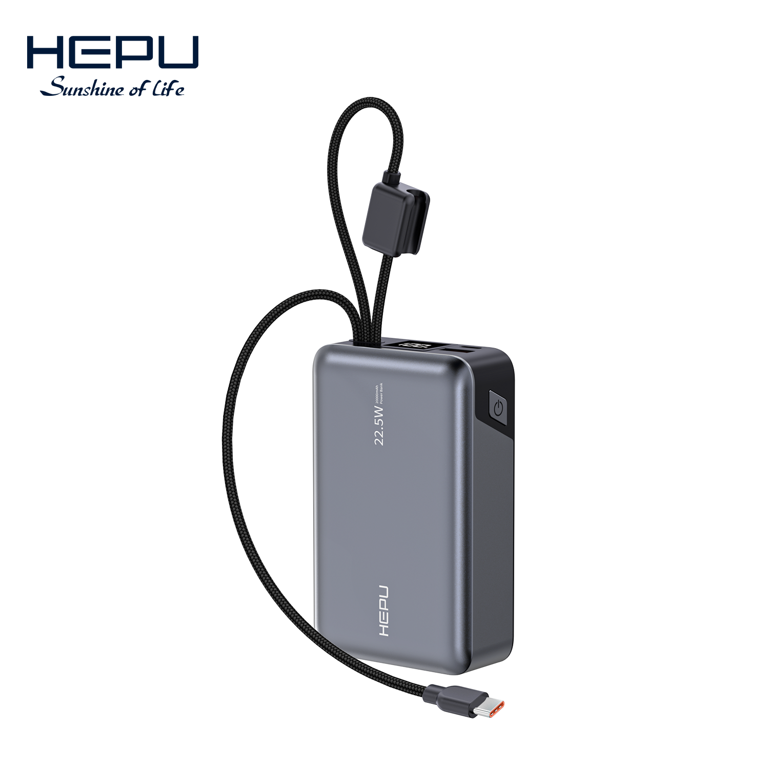Hepu Mini Powerbank 20000mAh HP-A06 Gris - 22,5W Charge Super Rapide